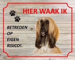 Bord Hier waak ik Afgaan