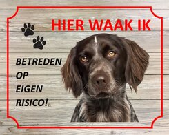 Bord Hier waak ik Munsterlander