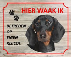 Bord Hier waak ik Tekkel