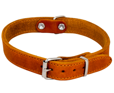 Halsband leer cognac