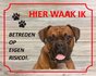Bord Hier waak ik Boxer_